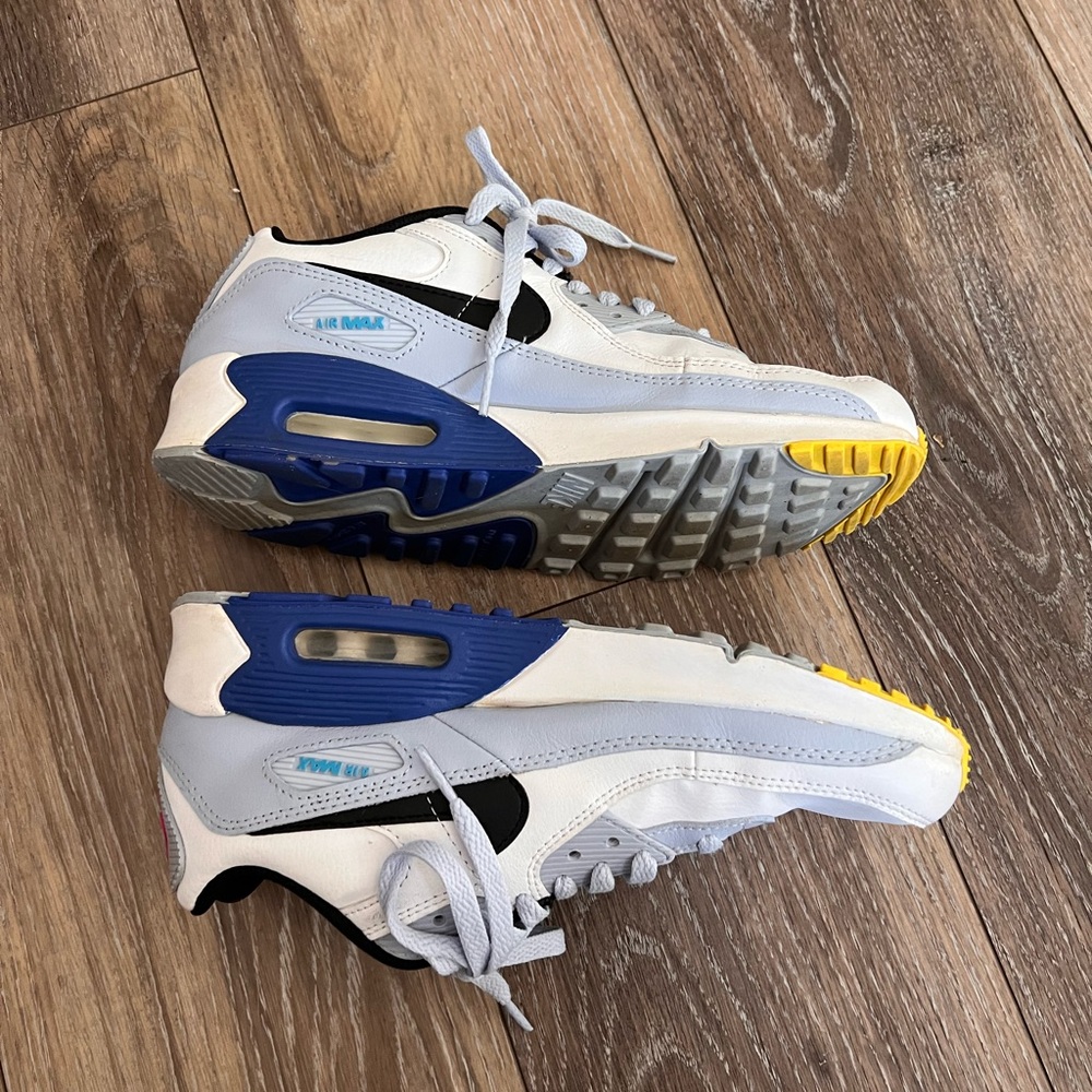 Nike Air Max 90 Leather GS White Blue Whisper - Picture 2 of 9